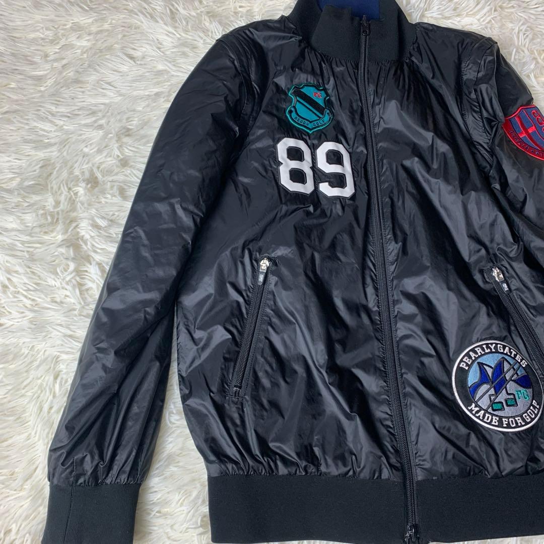 パーリーゲイツ 4WAY リバーシブル ジャケット 黒 ネイビー サイズ2