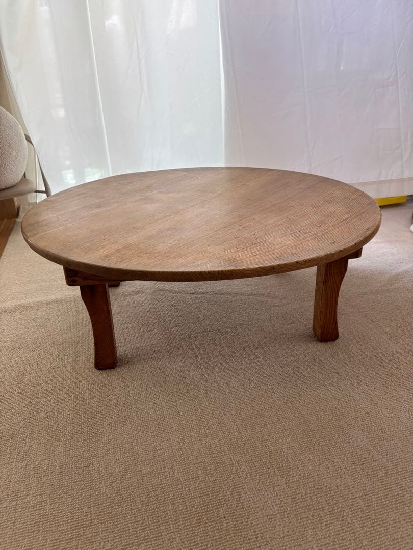 古いちゃぶ台　円形木製座卓