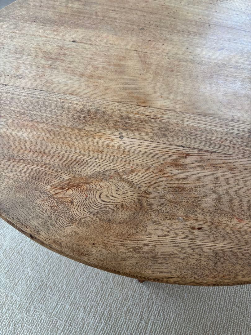 古いちゃぶ台　円形木製座卓