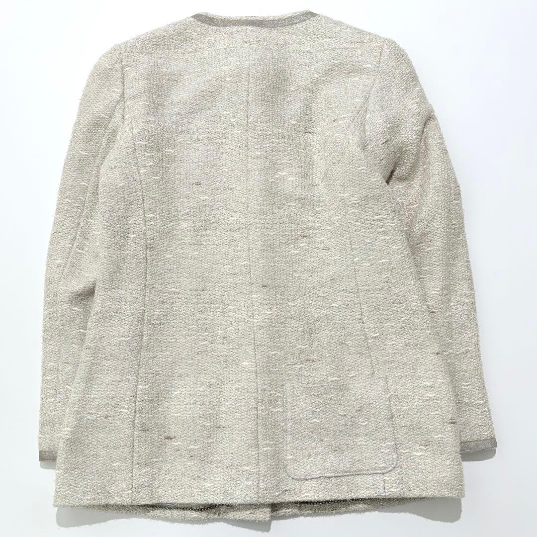 CHANEL ノーカラージャケット ツイード ココマーク ラメ 99A 38