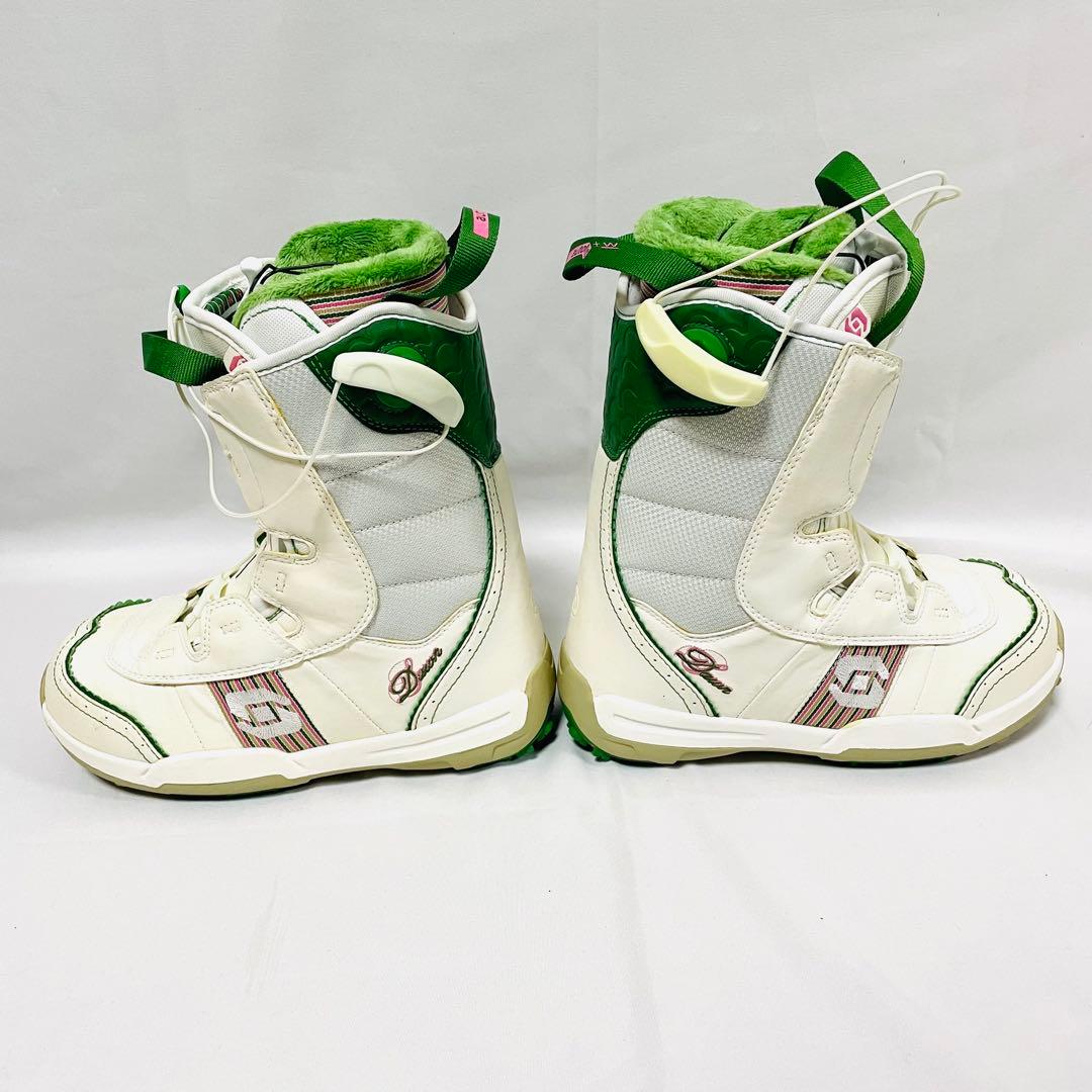 【美品】SALOMON サロモン スノーボードブーツ 23.5cm 白×緑