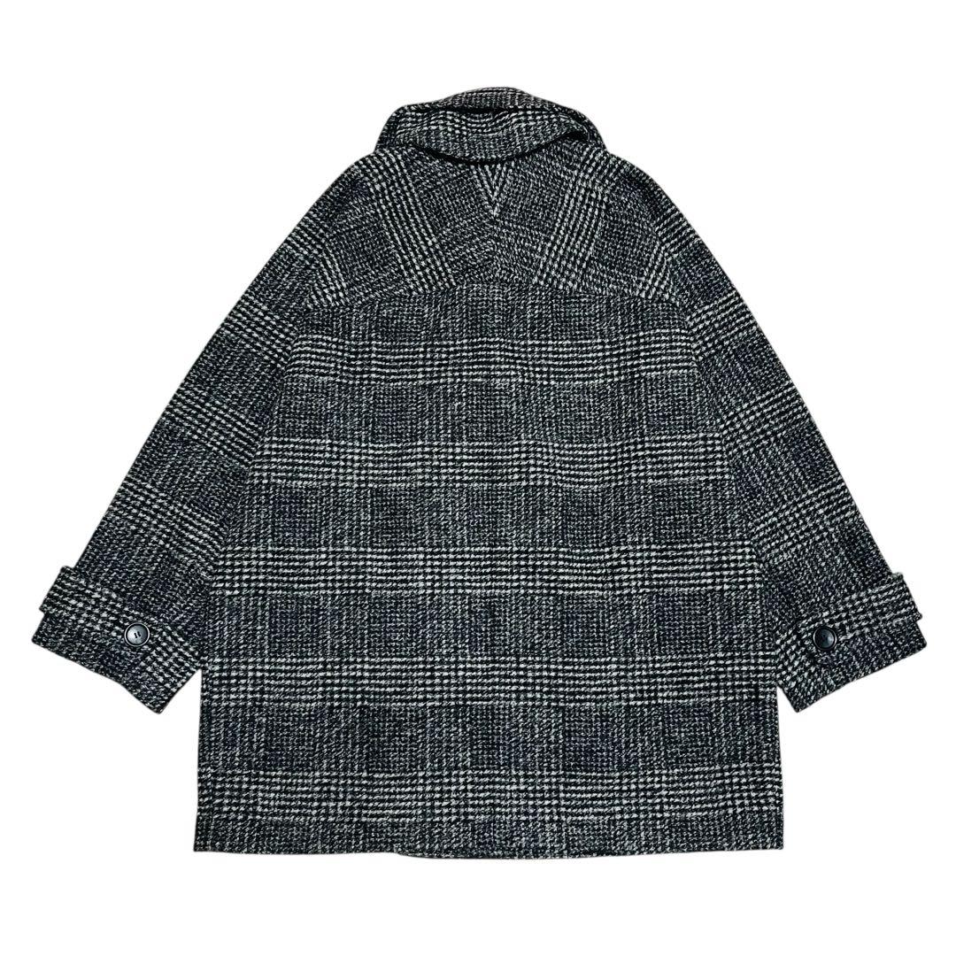 美品 24AW Spick & Span Wスライバーチェックハーフコート　黒