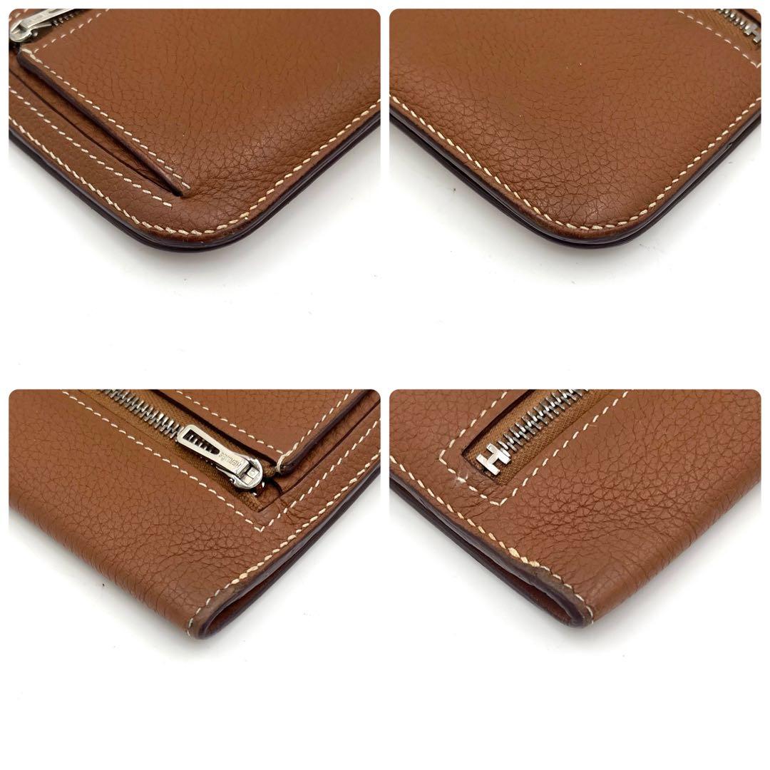 HERMES エルメス ドゴンロング ブラウン シルバー Ｃ刻印