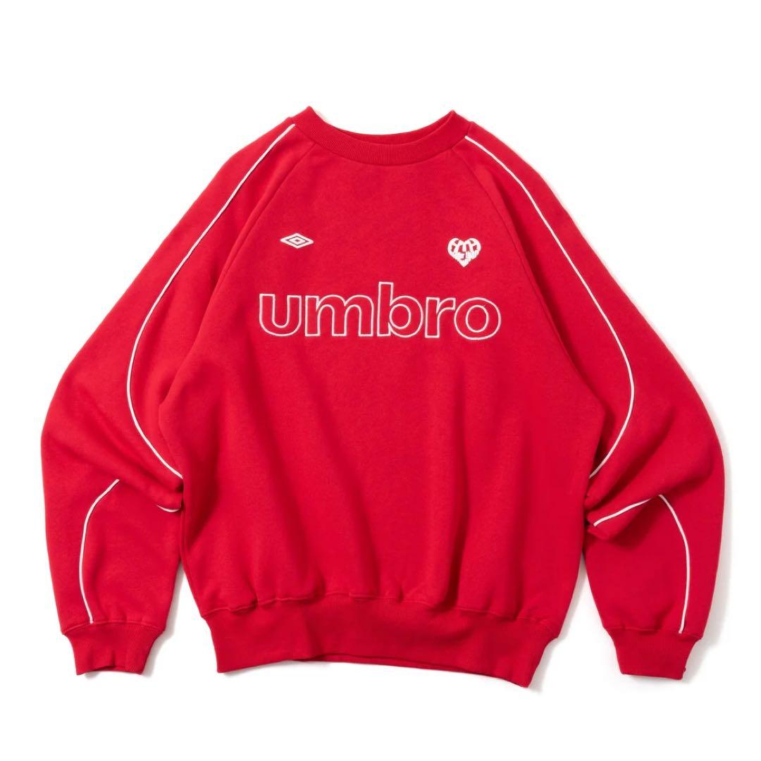 HTH×UMBRO crew sweat red Fサイズ