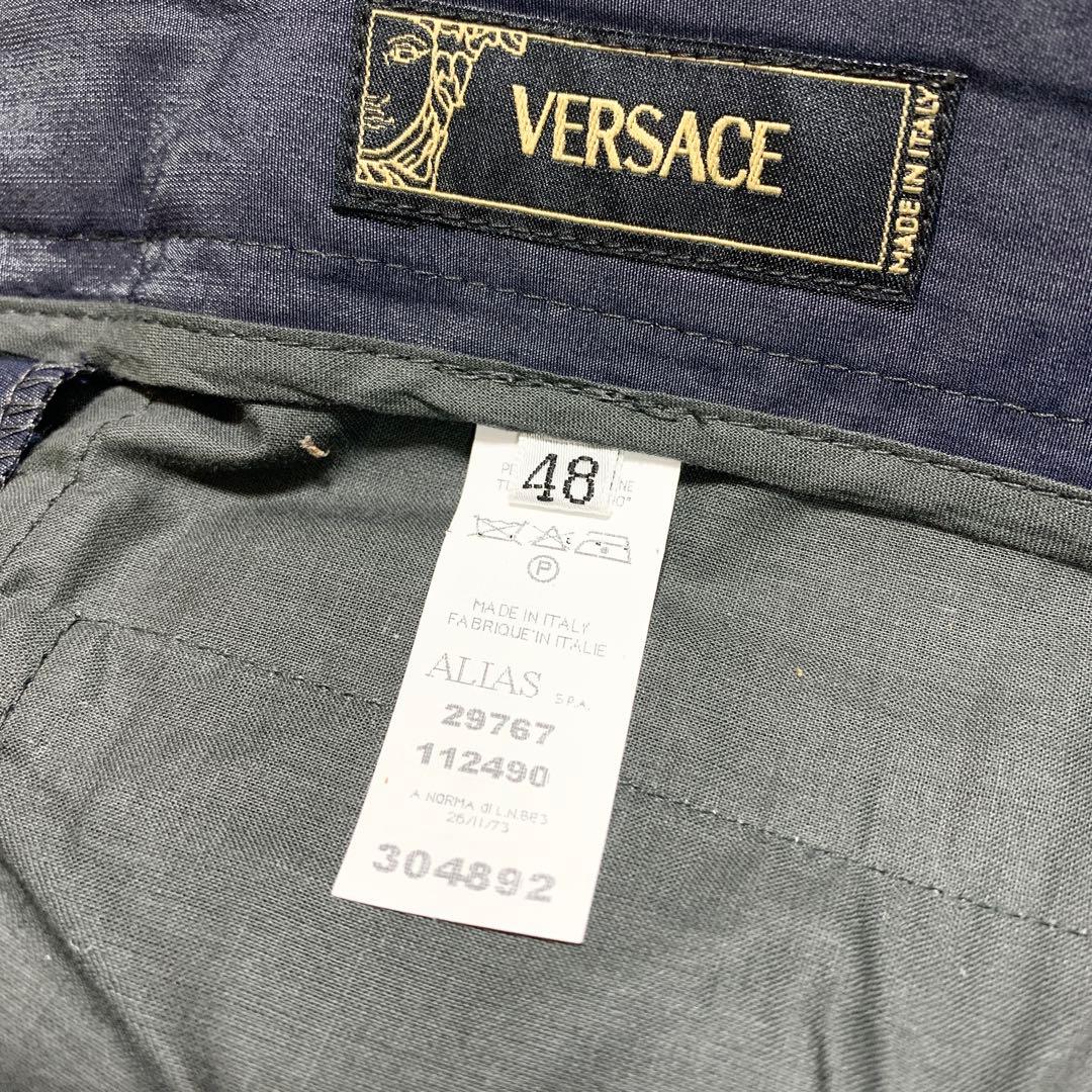 希少 ヴェルサーチ スーツ セットアップ メデューサ ブルー 48 光沢感