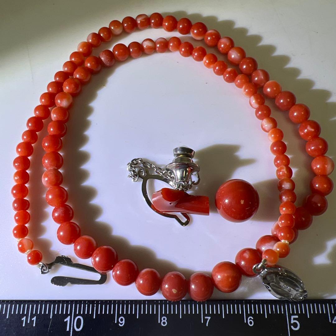 本血赤珊瑚　玉ネックレス、玉等　21g 東Y8-0129☆2Fトヒオ