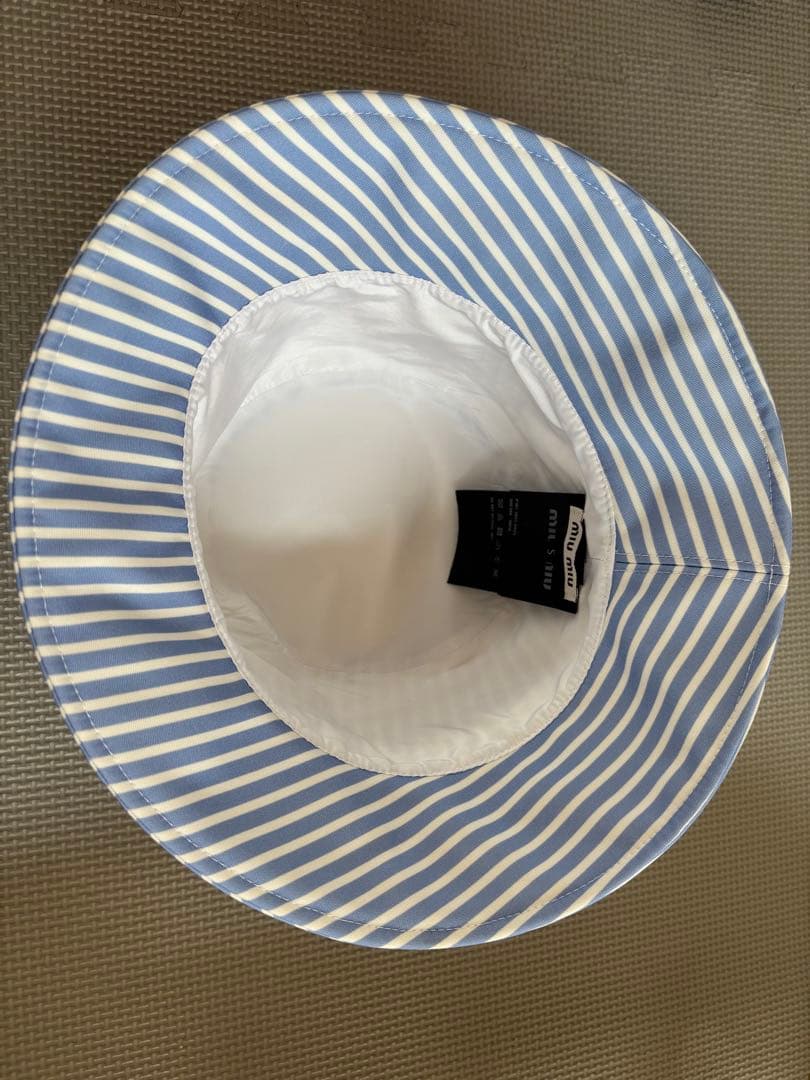 ミュウミュウ　MIUMIU バケットハット　帽子　Sサイズ　ストライプ