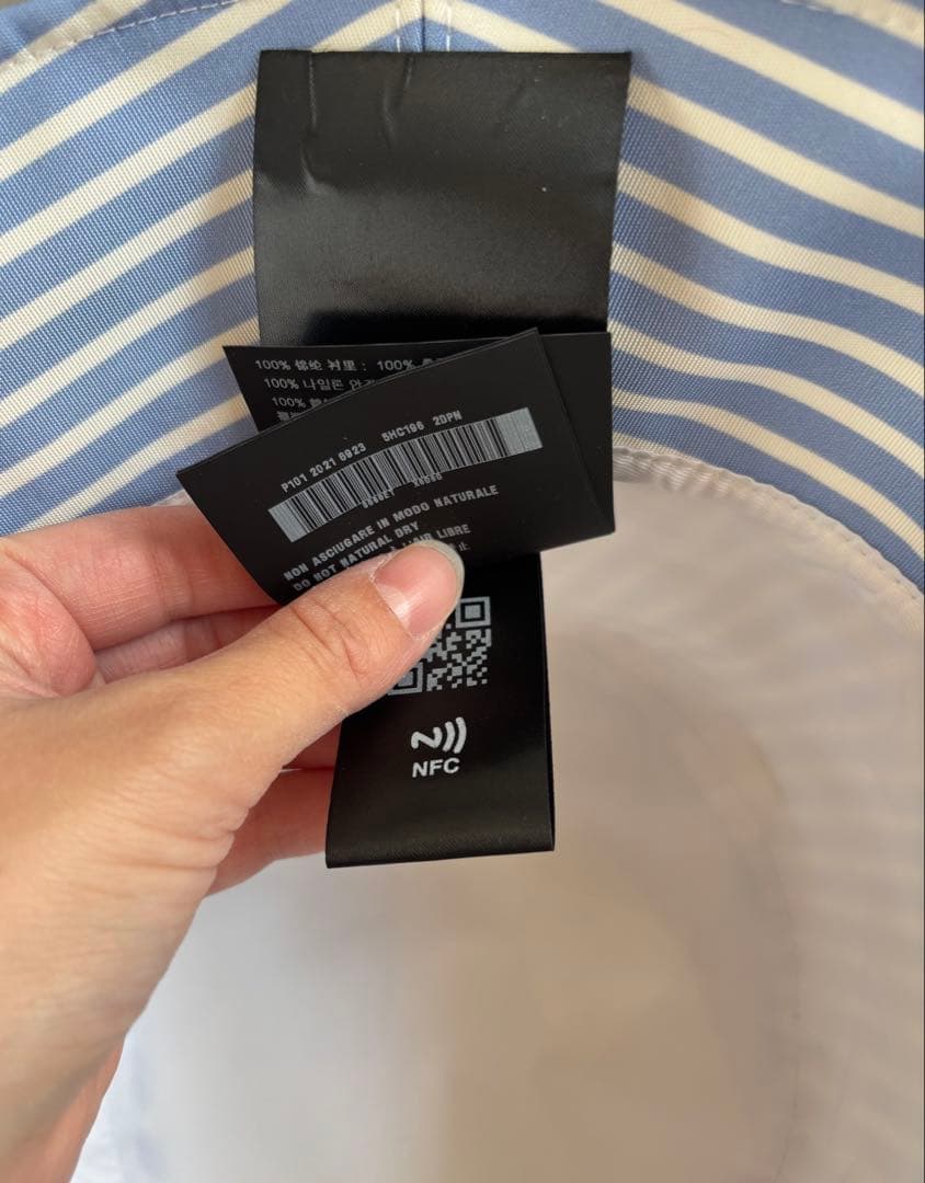 ミュウミュウ　MIUMIU バケットハット　帽子　Sサイズ　ストライプ