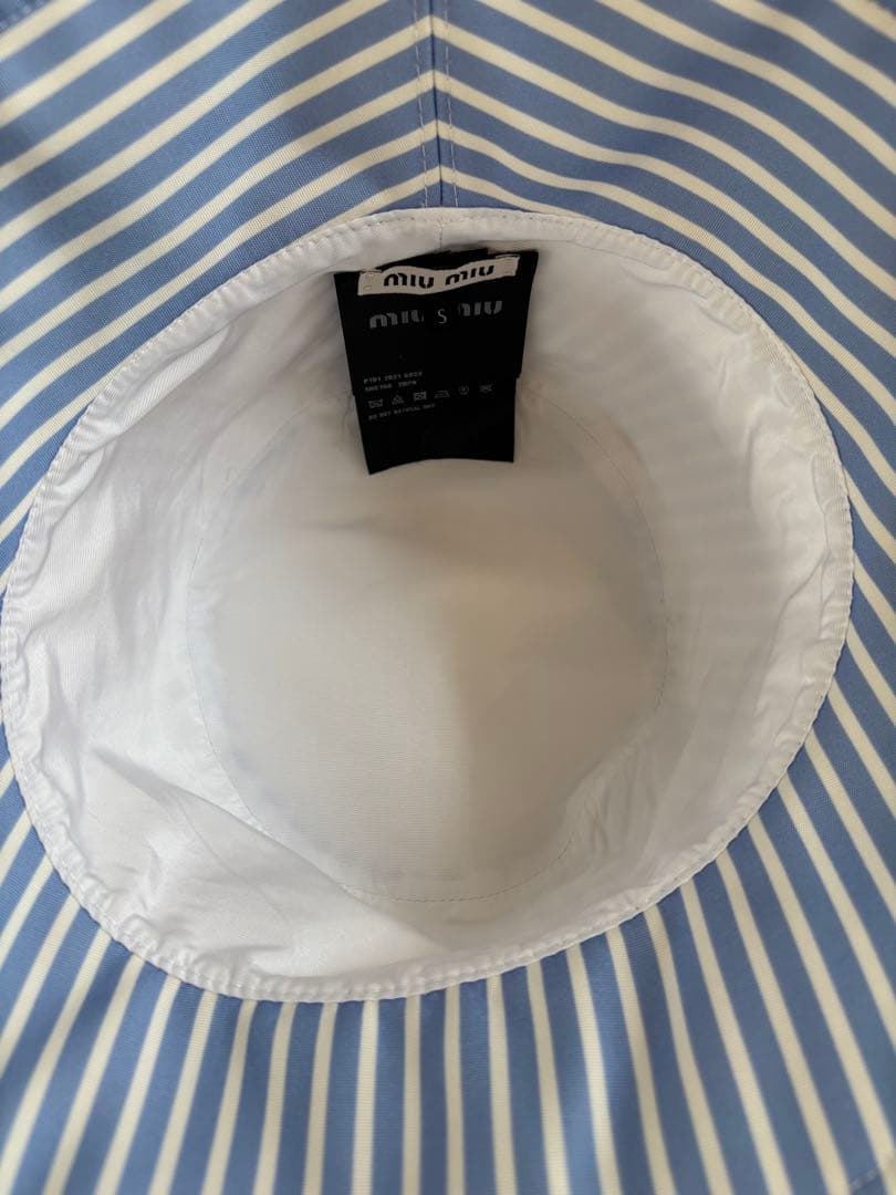 ミュウミュウ　MIUMIU バケットハット　帽子　Sサイズ　ストライプ