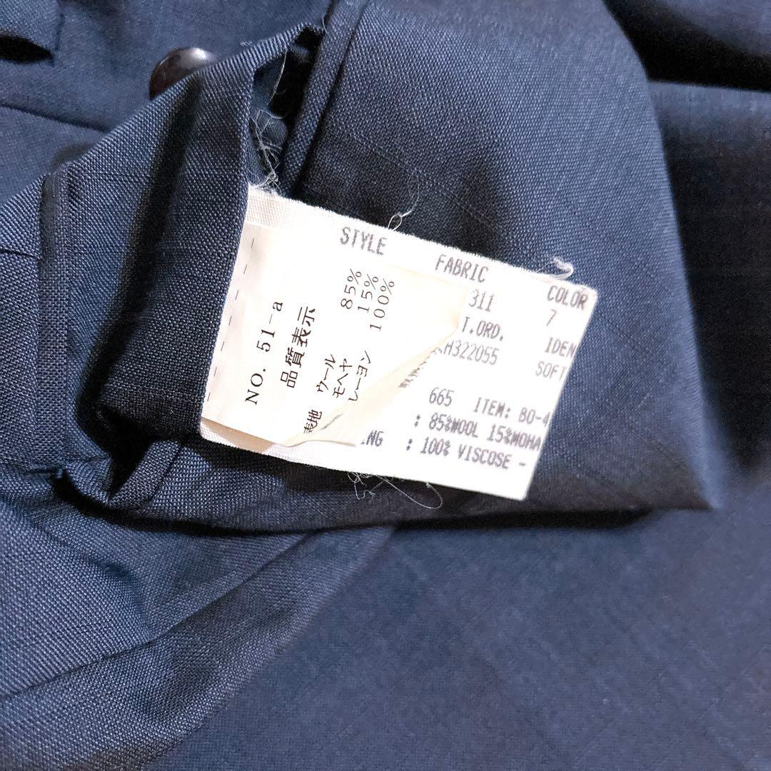 美品 LARDINI ブートニエール付 セットアップ スーツ ネイビー 46
