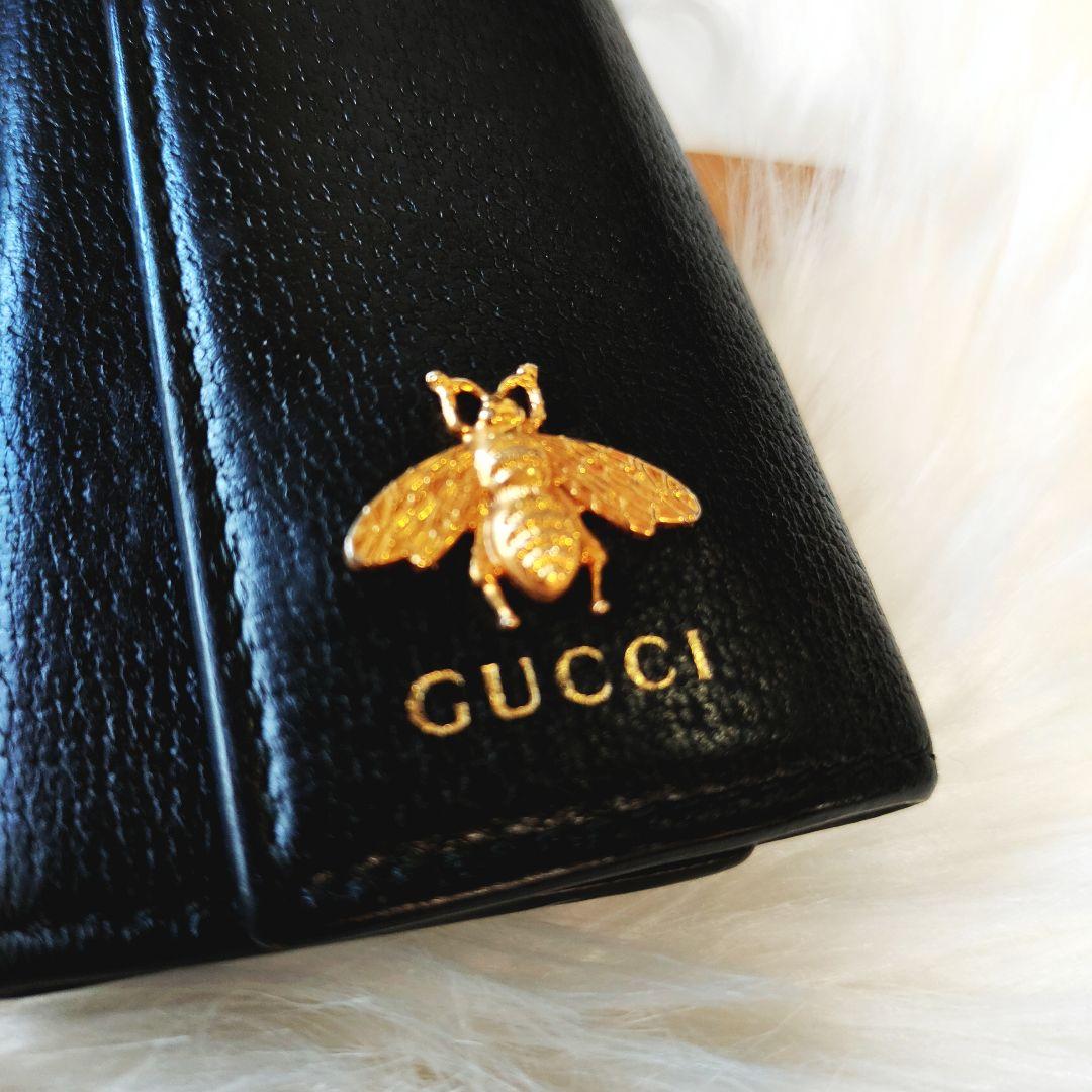 GUCCI グッチ キーケース アニマリエ メタルビー レザー 蜂