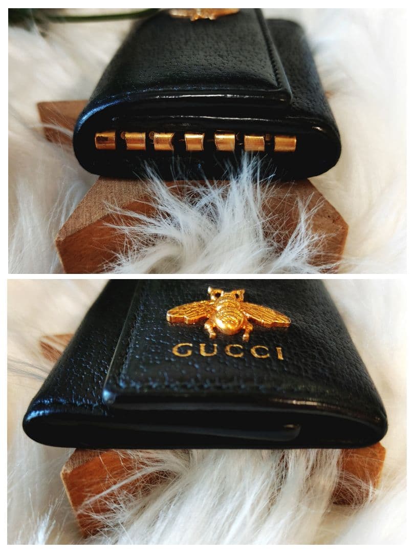 GUCCI グッチ キーケース アニマリエ メタルビー レザー 蜂