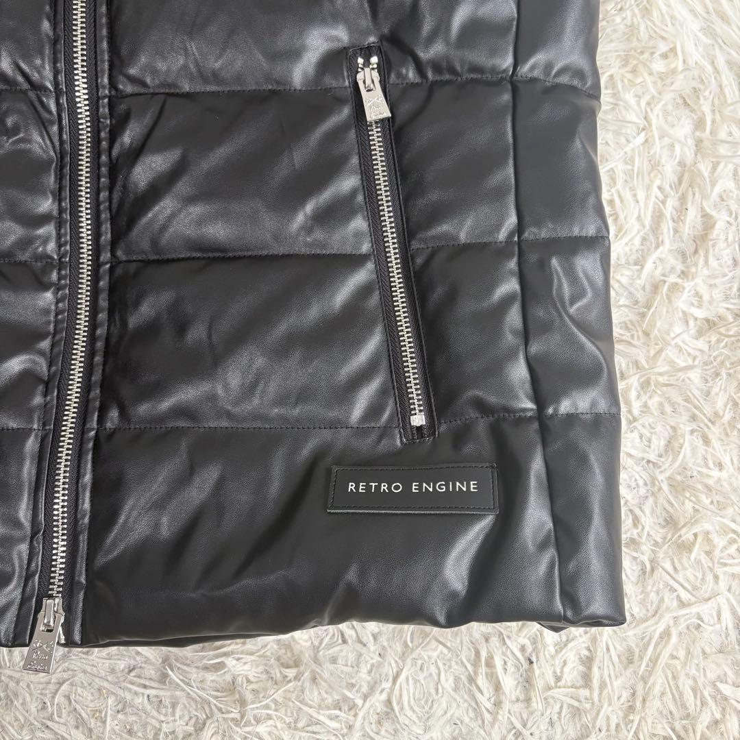 RTEG アダムスジャグラー ブラックキルティングダウンベスト（フード付き）