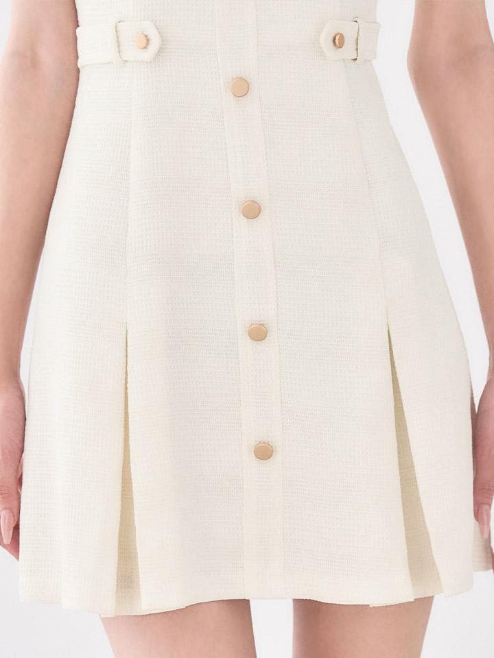 JEWELS/ジュエルズ 襟付きノースリーブプリーツミニドレス　XSサイズ