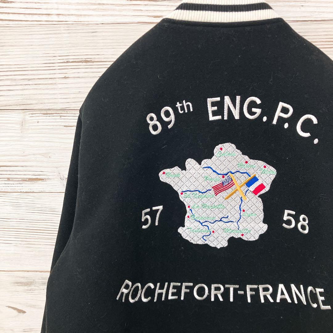 ヒューストン ウールジャケット スタジャン 黒 XL 8