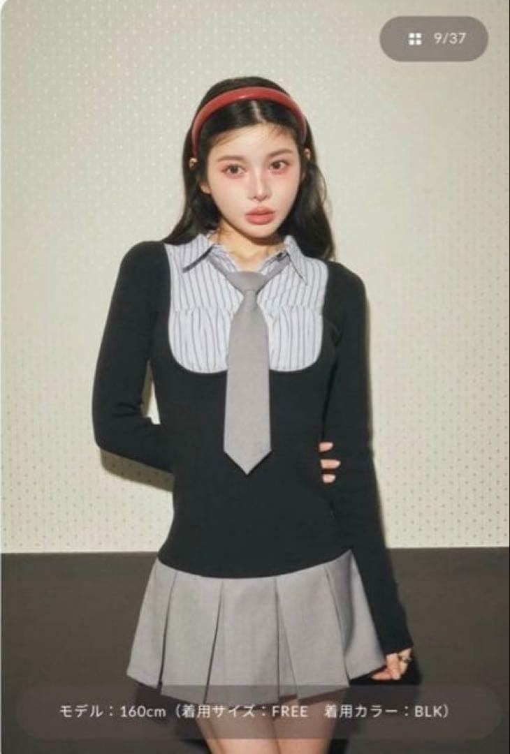 新品タグ付 darich ダーリッチ シャツドッキングニットミニワンピース