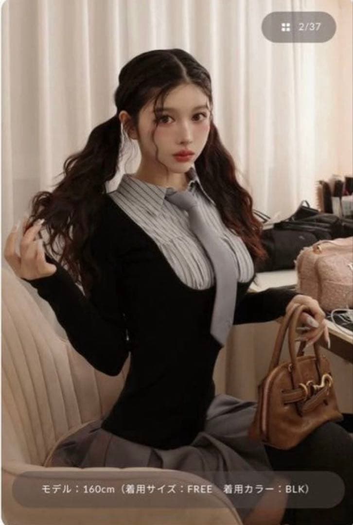 新品タグ付 darich ダーリッチ シャツドッキングニットミニワンピース