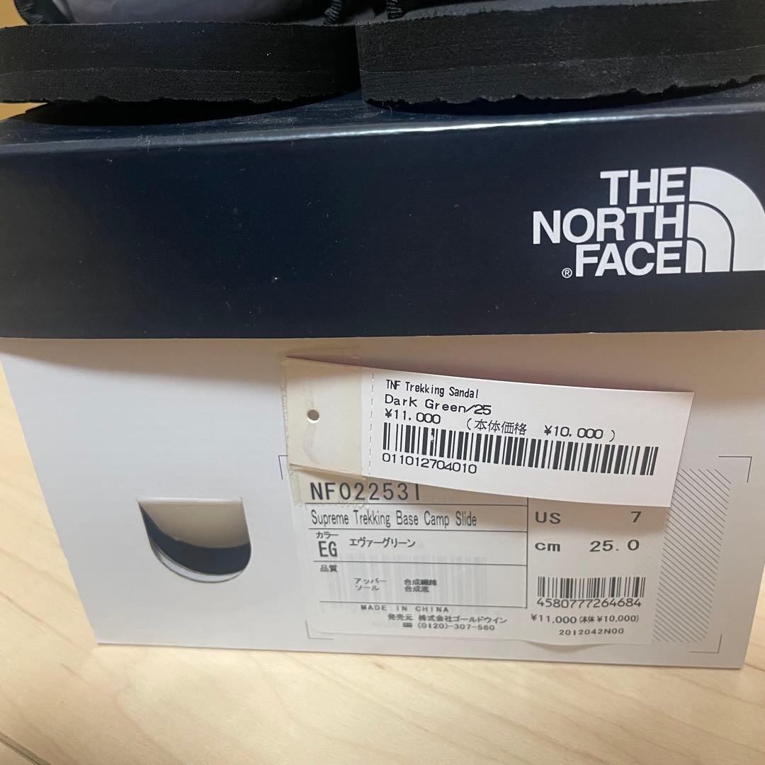 シュプリーム ノースフェイス 22SS ベースキャンプスライド サンダル 緑