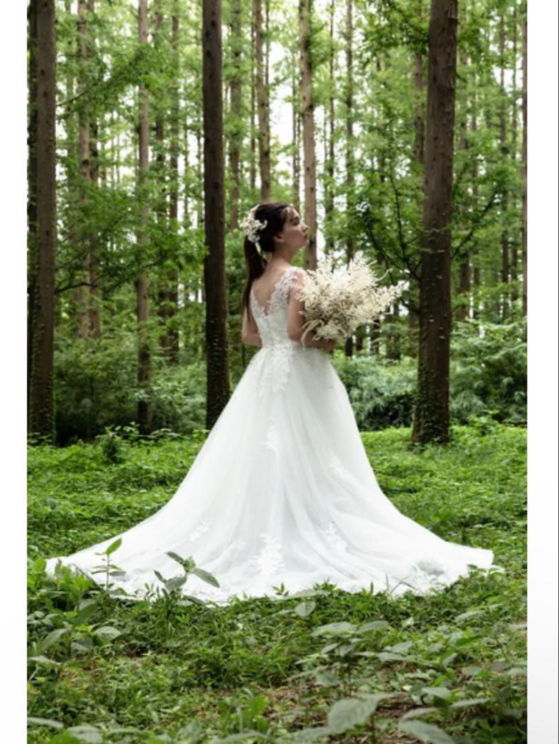 【美品】dress production 刺繍レース Aライン（W170）