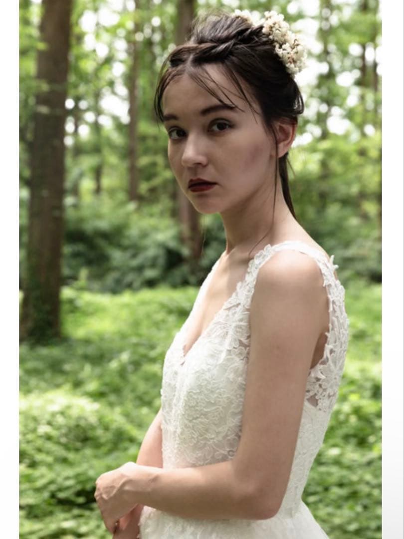 【美品】dress production 刺繍レース Aライン（W170）