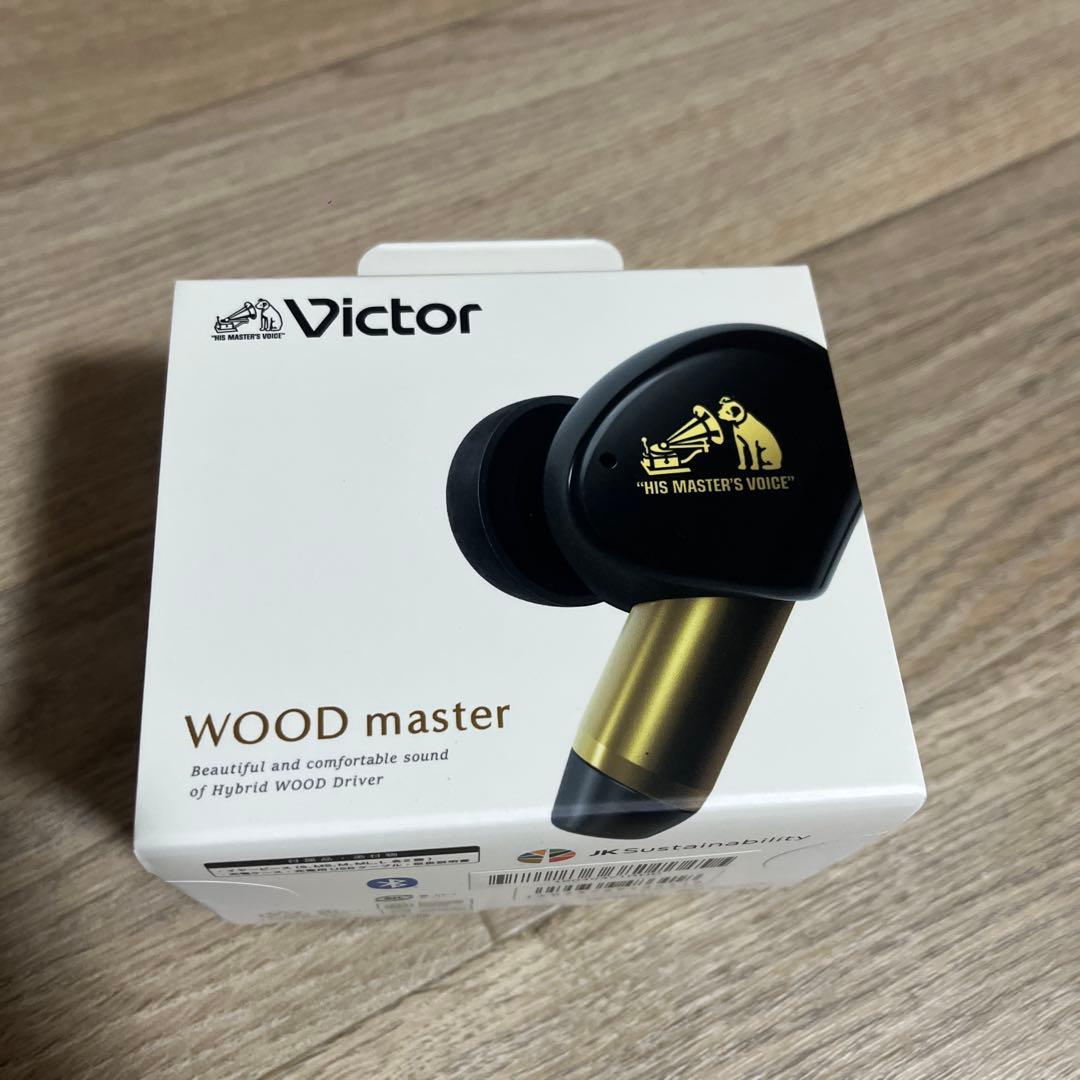 ケンウッドVictorワイヤレスイヤホン WOOD master ピアノブラック