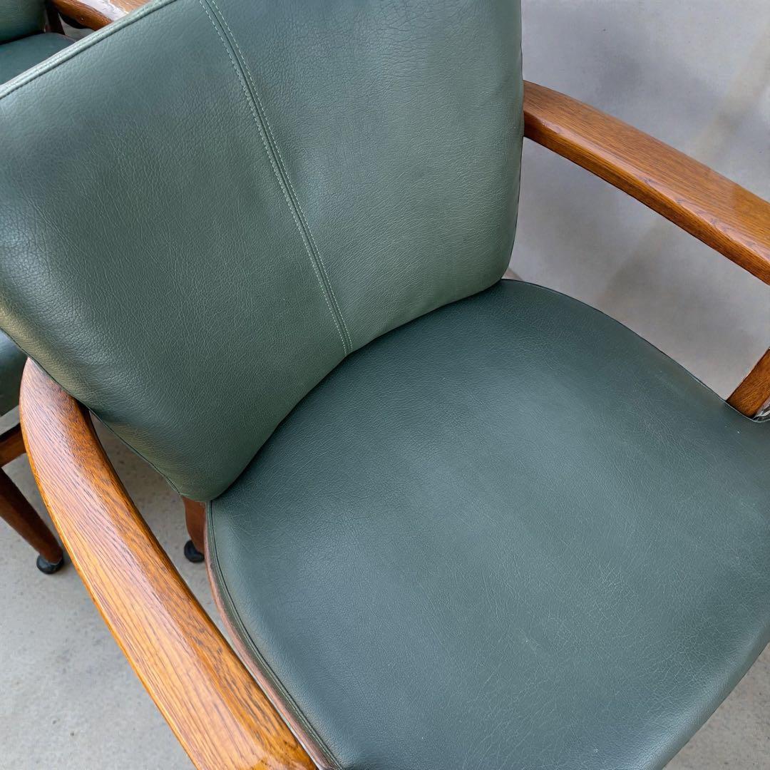 カリモクChitanoキャスター付き ダイニングチェア カーキ 5脚