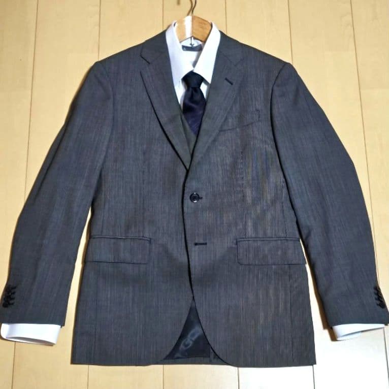 【超美品】 スーツカンパニー スリーピース スーツ グレー　175cm細身