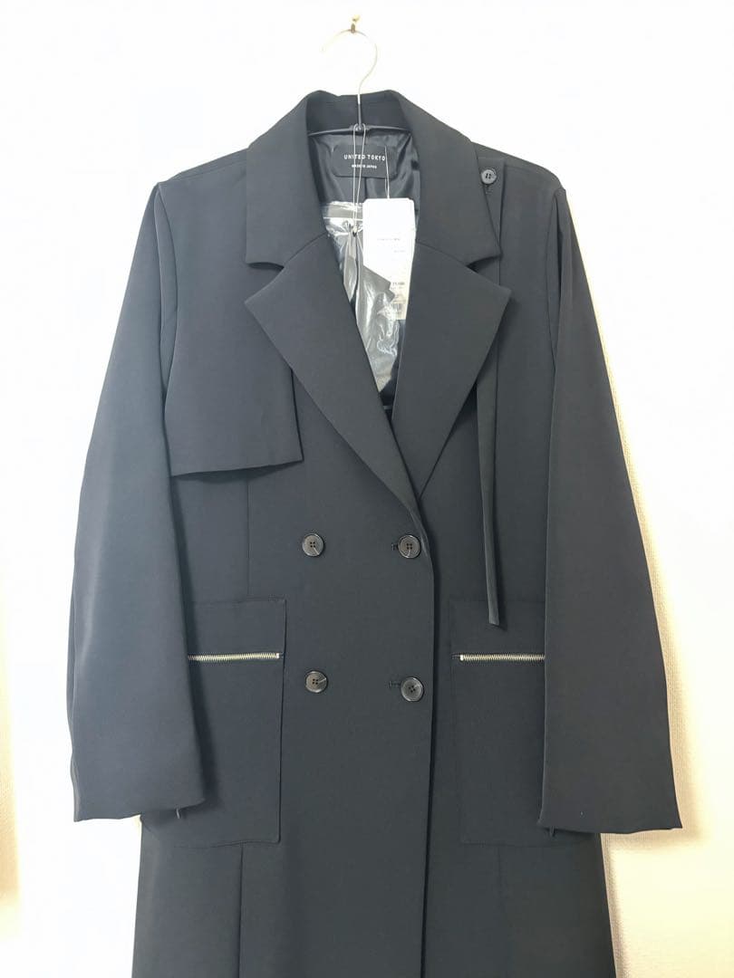 【ユナイテッドトウキョウ】オーガンレイヤートレンチコート　ブラック