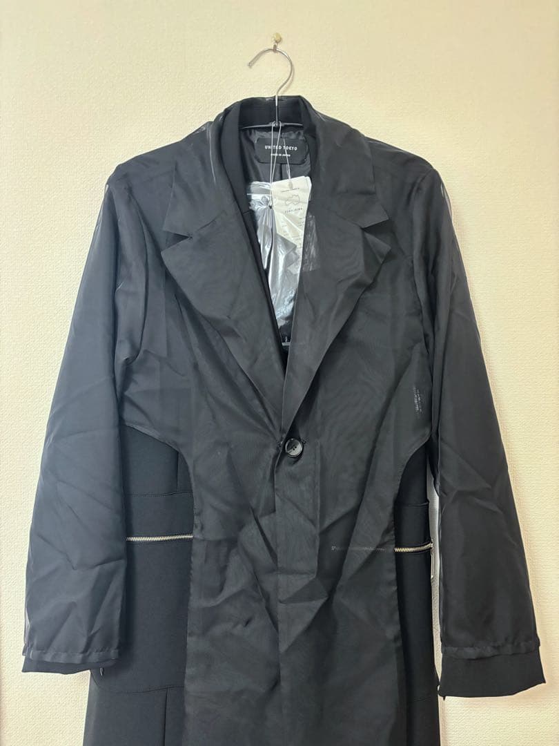 【ユナイテッドトウキョウ】オーガンレイヤートレンチコート　ブラック