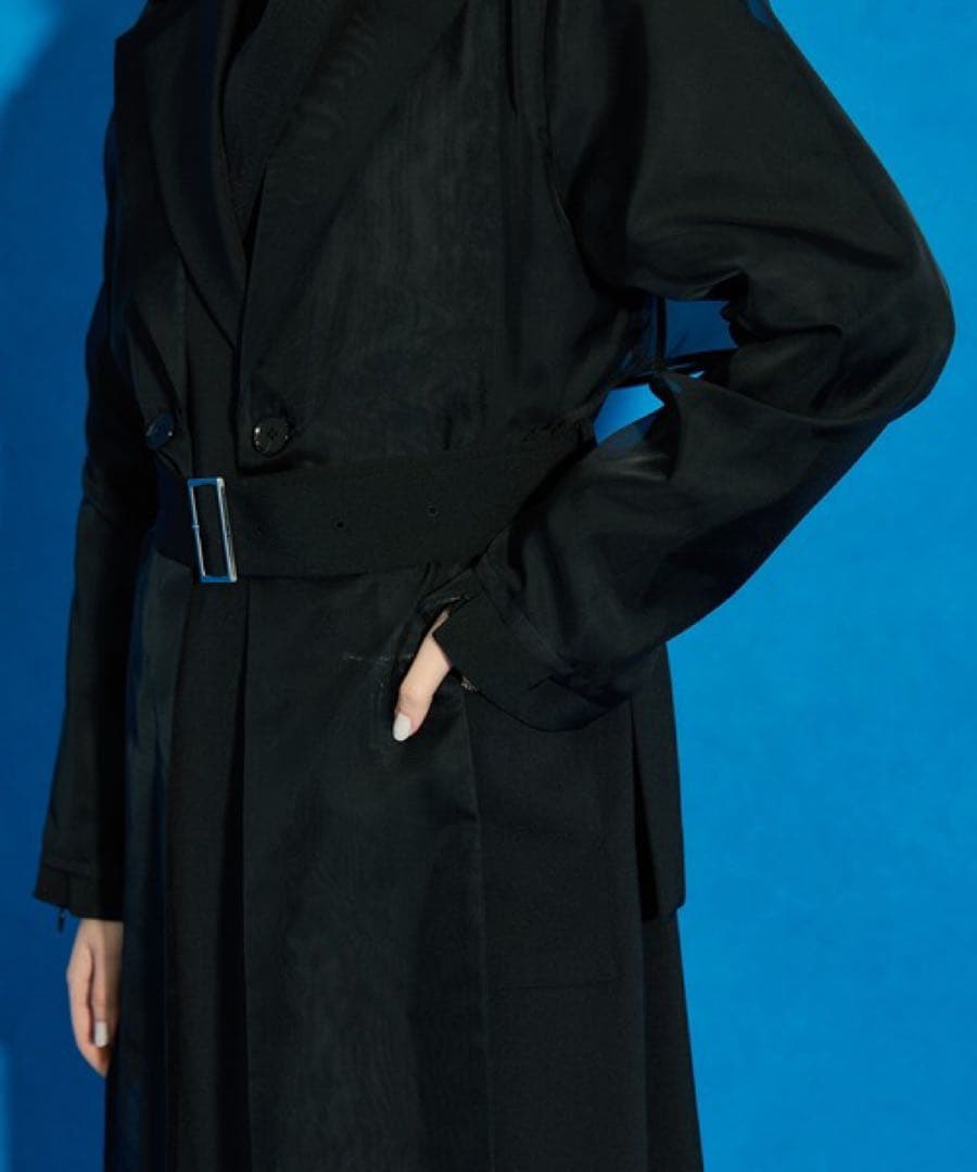 【ユナイテッドトウキョウ】オーガンレイヤートレンチコート　ブラック