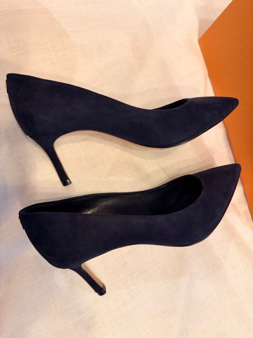 LOUIS VUITTON ネイビー スエード パンプス 36 サイズ