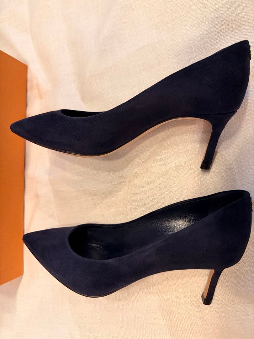 LOUIS VUITTON ネイビー スエード パンプス 36 サイズ
