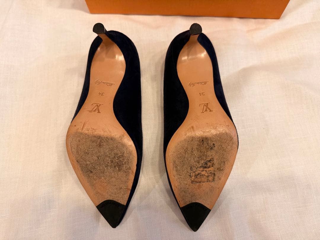 LOUIS VUITTON ネイビー スエード パンプス 36 サイズ
