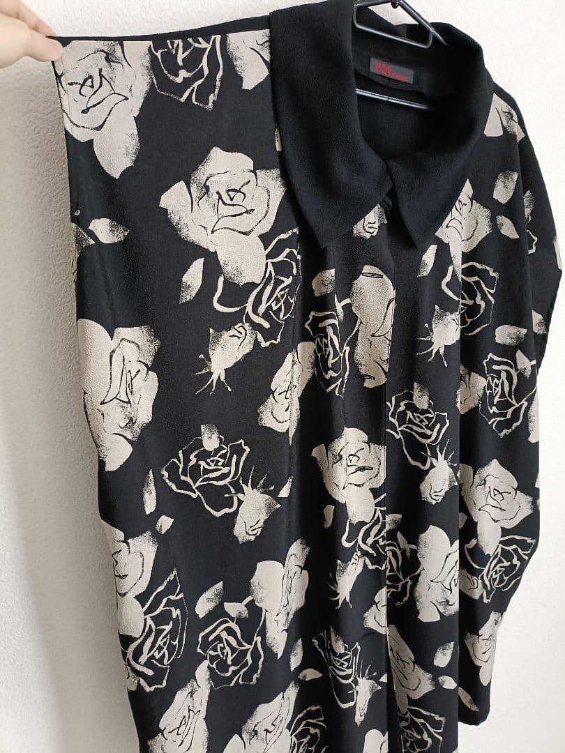 【Bar3】詩仙堂 ちりめん花柄チュニック ノースリーブ
