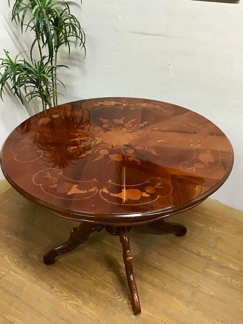 モコモコモコ☆管230☆イタリア製☆象嵌細工☆ダイニングテーブル