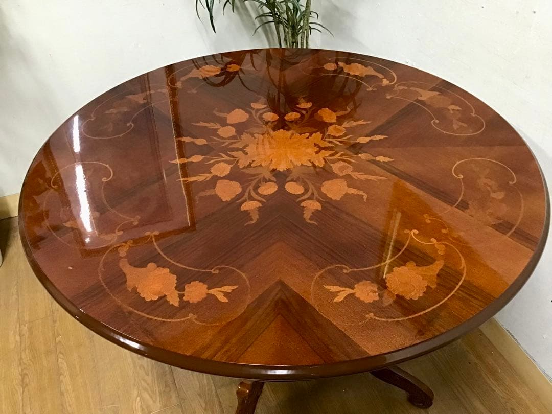 モコモコモコ☆管230☆イタリア製☆象嵌細工☆ダイニングテーブル
