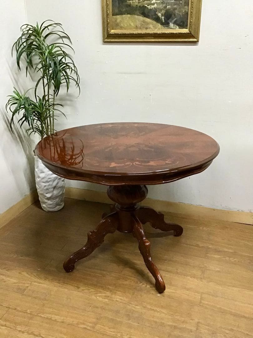 モコモコモコ☆管230☆イタリア製☆象嵌細工☆ダイニングテーブル