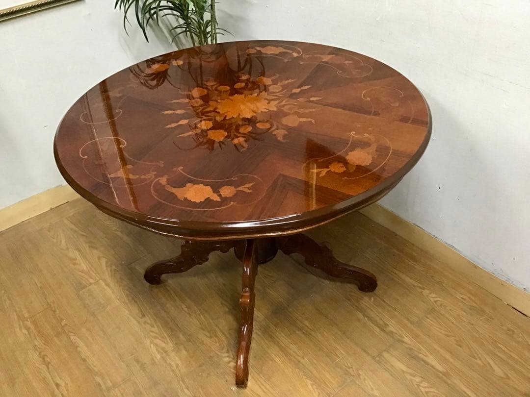 モコモコモコ☆管230☆イタリア製☆象嵌細工☆ダイニングテーブル