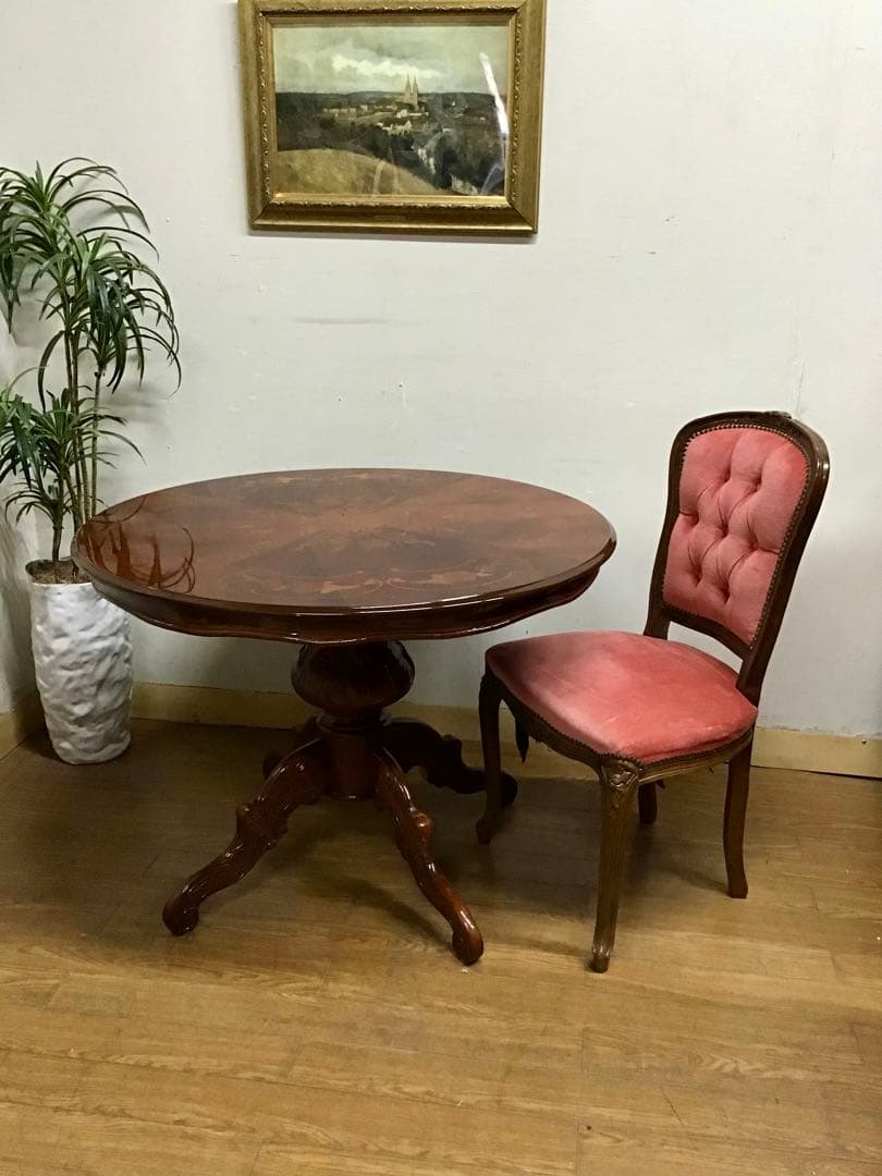 モコモコモコ☆管230☆イタリア製☆象嵌細工☆ダイニングテーブル