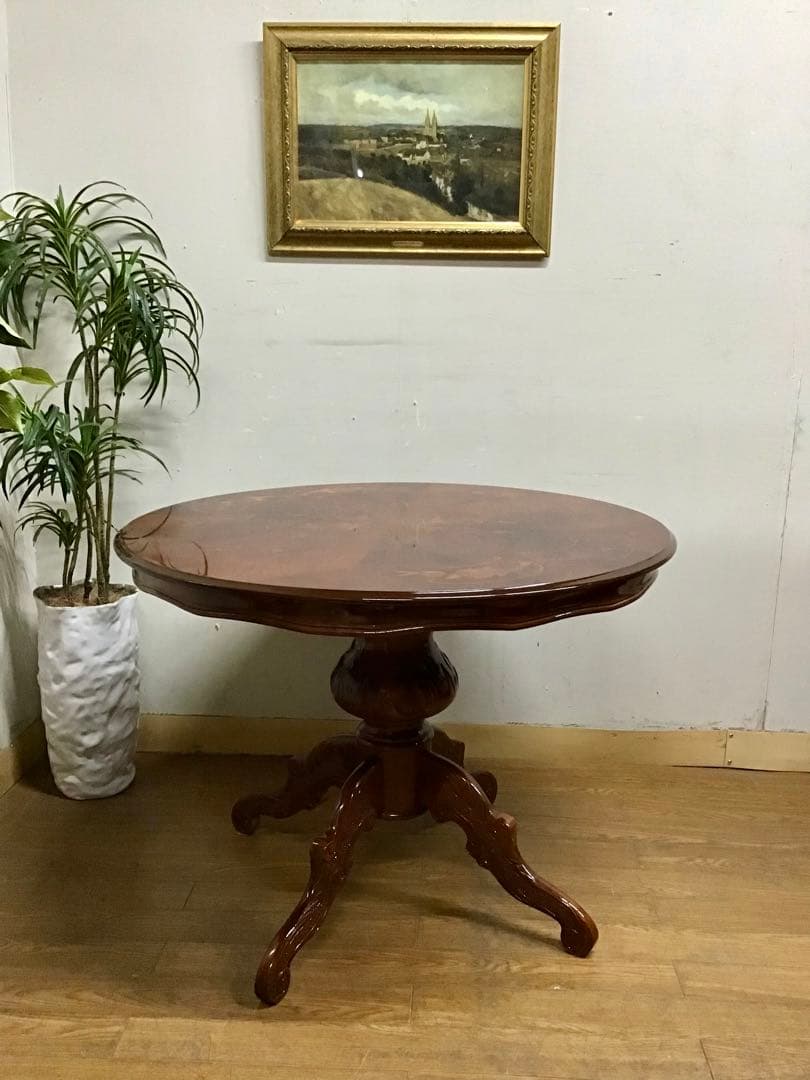 モコモコモコ☆管230☆イタリア製☆象嵌細工☆ダイニングテーブル