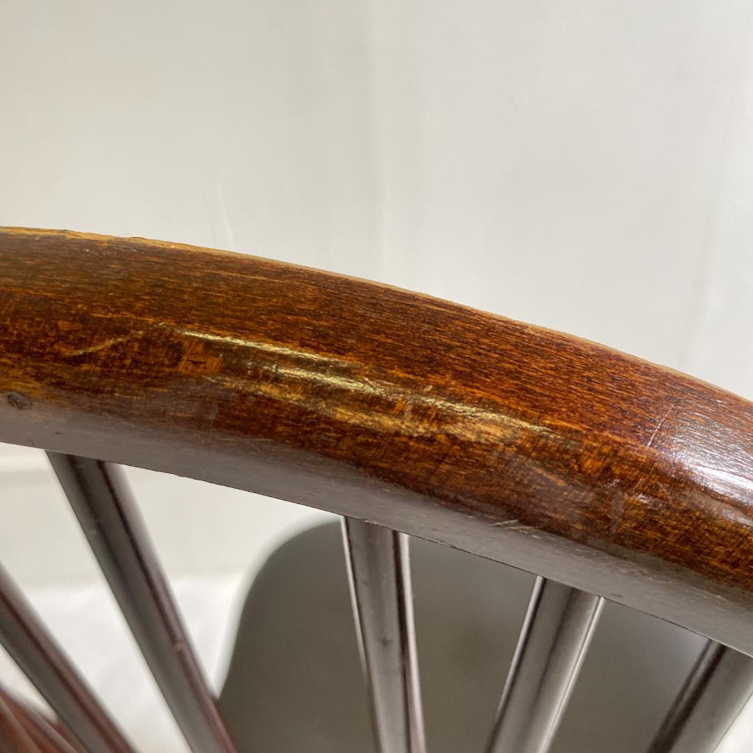 秋田木工 ビンテージ ダイニングチェア 2脚セット 曲木椅子 レザー 鋲打ち