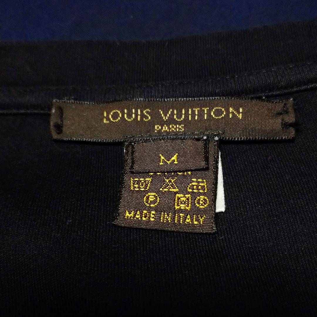 【値下げ】ルイヴィトン 長袖カットソー LVロゴワッペン付き黒 M