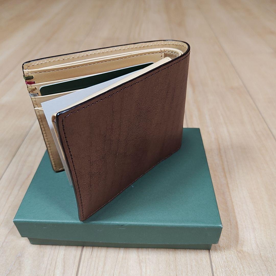 【新品未使用】Paul Smith 本革 二つ折り財布 ブラウン 箱・保存袋付