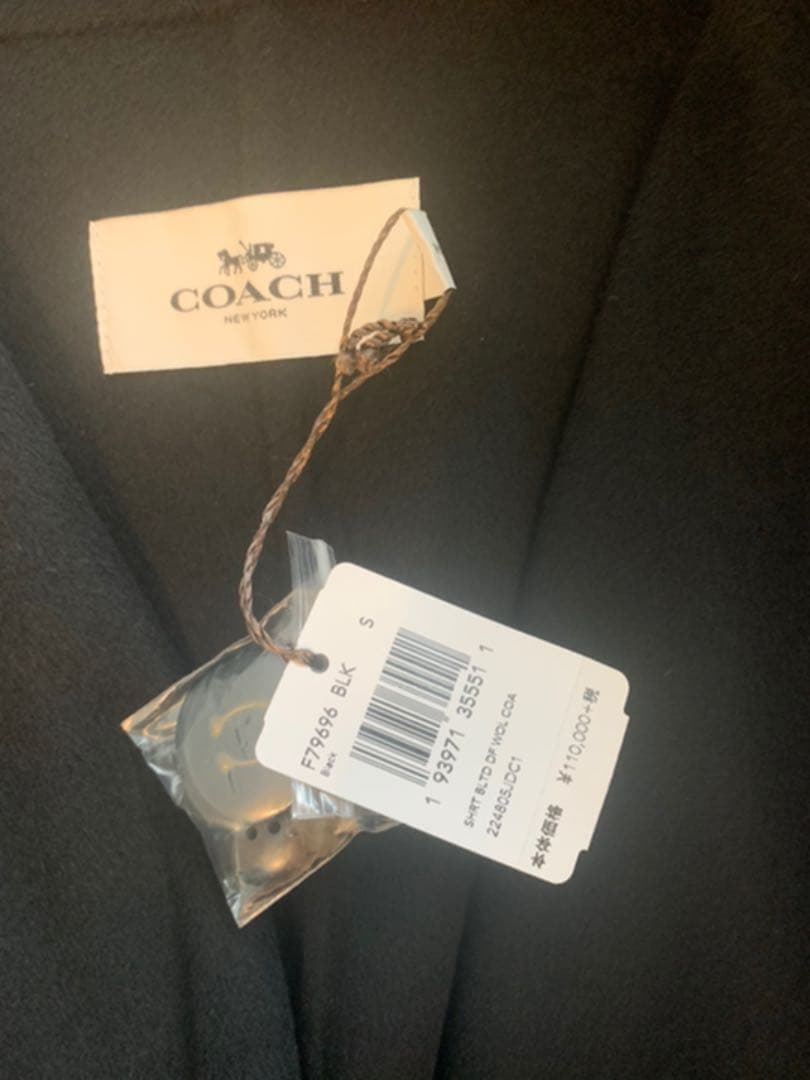 売り切り価格！未着用タグ付きコーチウールコートブラックS