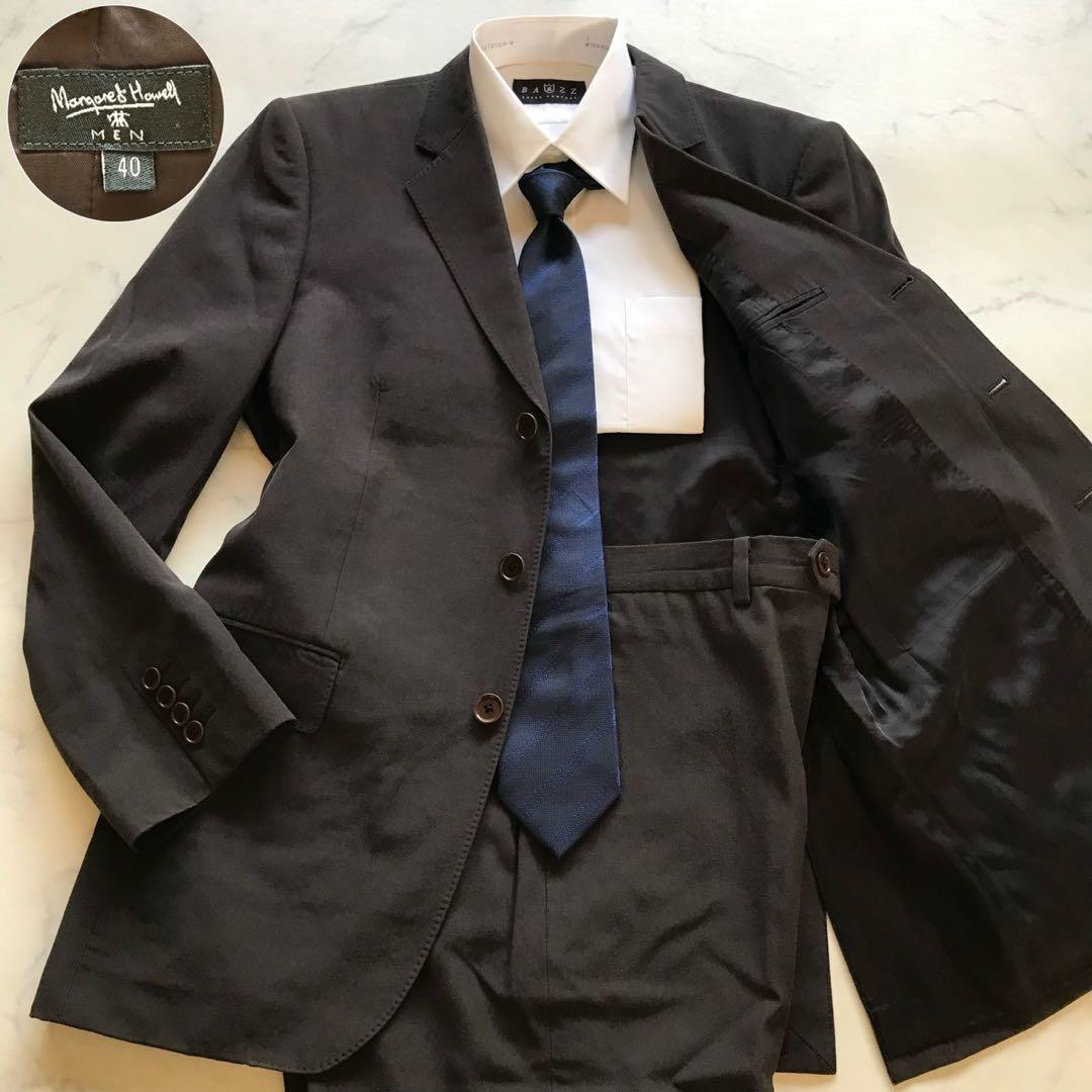 美品/Lサイズ●マーガレットハウエル スーツ セットアップ ブラウン系
