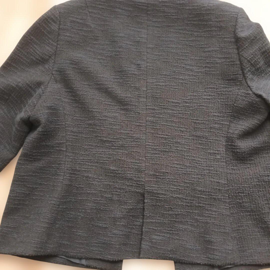 23区大きいサイズ48ツイードノーカラージャケットネイビー新品タグ付卒業式近年