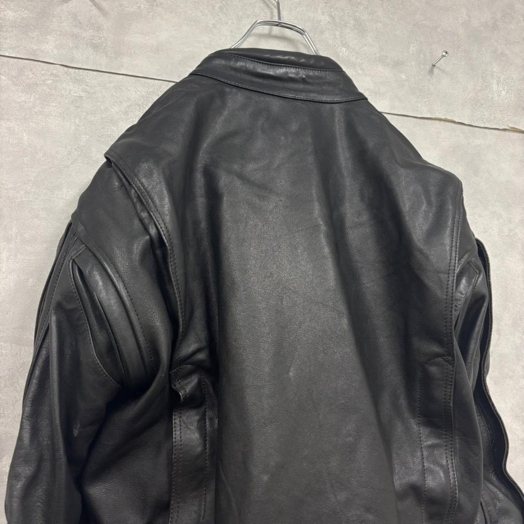 ROUGH&ROAD 牛革 バイカージャケット プロテクター入 DMG30