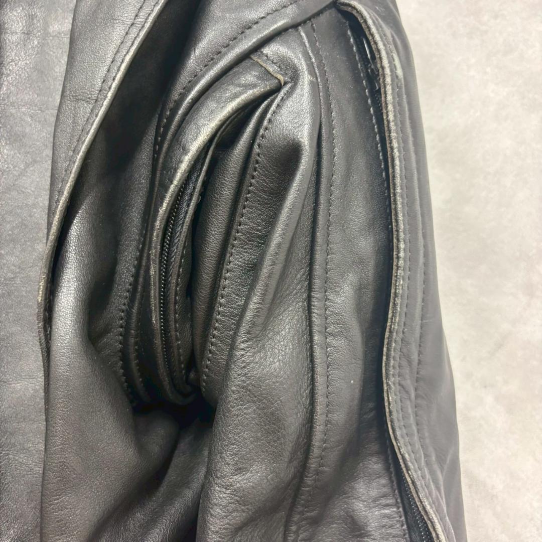 ROUGH&ROAD 牛革 バイカージャケット プロテクター入 DMG30