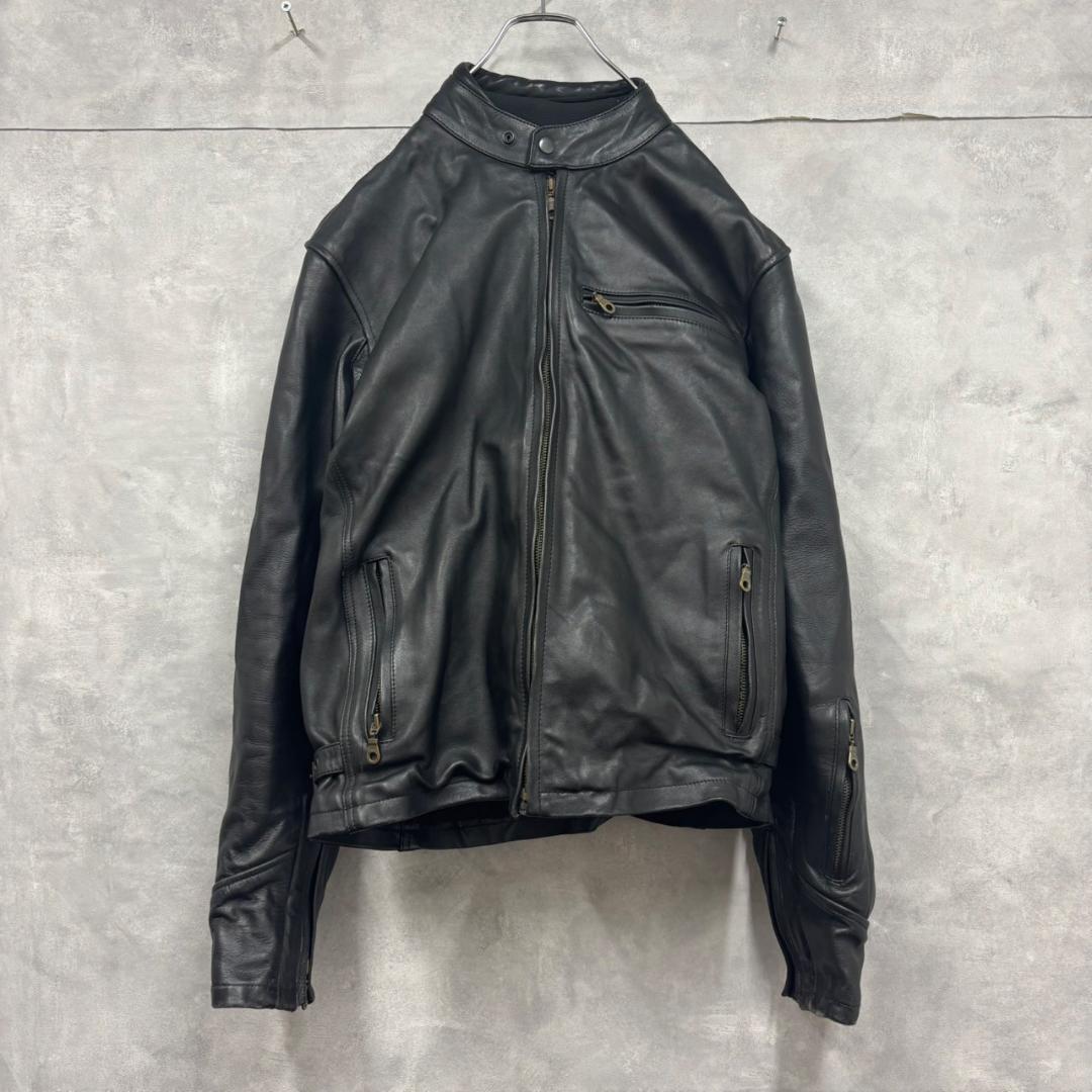 ROUGH&ROAD 牛革 バイカージャケット プロテクター入 DMG30