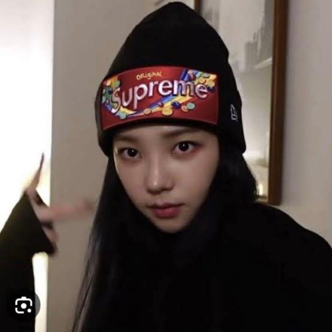 Supreme Skittles Beanie ブラック　黒　カリナ着用